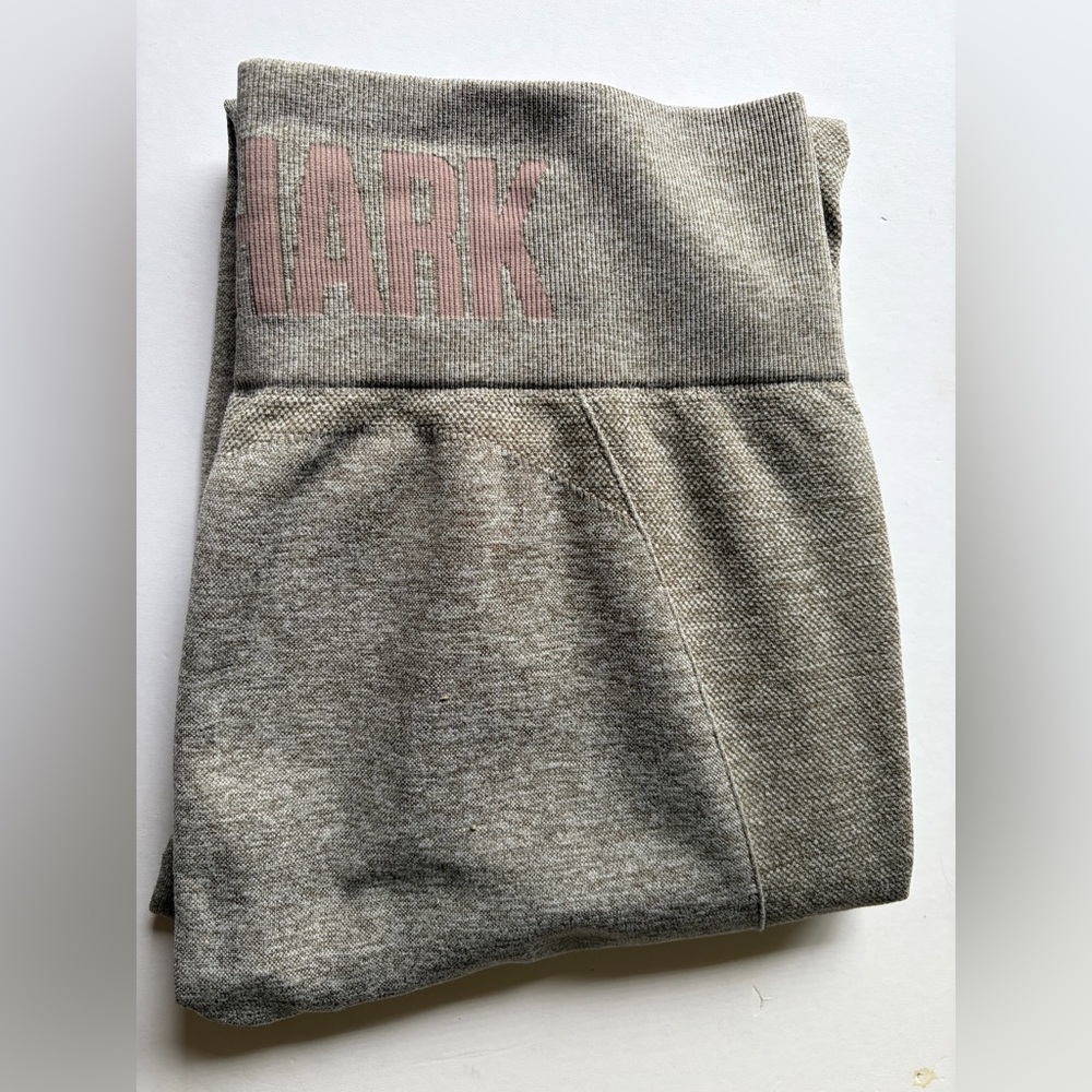 Gymshark Heather Gray Leggings with Blush Logo